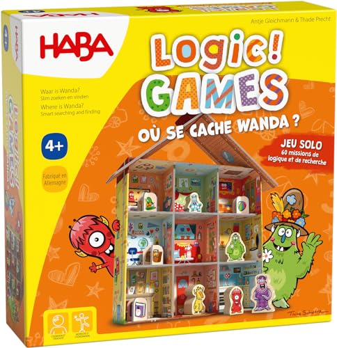 HABA Logic Games-Wo versteckt Sich Wanda Gesellschaftsspiele – Logikspiele – 60 Puzzles – ab 4 Jahren – 306808, bunt von HABA