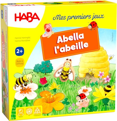 HABA Mes premiers jeux - Abella l'abeille, jeu coopératif de dés de couleur pour 1-4 joueurs de 2 ans, pour apprendre les couleurs, 301839 von HABA