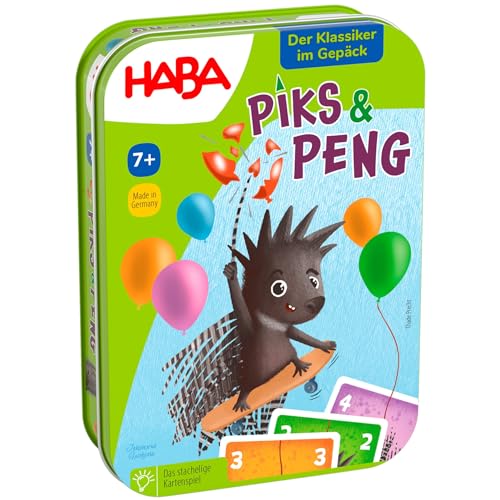 HABA Piks & Peng - Knalliges Kartenspiel für die ganze Familie - Spannender Wettkampf mit einfachen Regeln ab 7 Jahren - Ideal für unterwegs - 2011102001 von HABA