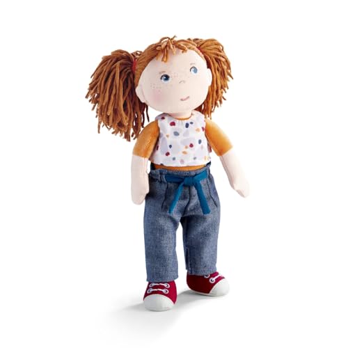 HABA Puppe Malou - 30 cm große Stoffpuppe zum Spielen und Kuscheln - Weiche und waschbare Materialien - Ideale Alternative zur Plüschpuppe - Geeignet für Kinder ab 1,5 Jahren - 2010818001 von HABA