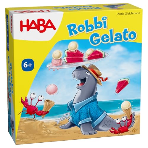 HABA Robbi Gelato – Geschicklichkeitsspiel für Kinder ab 6 Jahren – Ideal für unterwegs, fördert Feinmotorik und Konzentration - 2012195001 von HABA