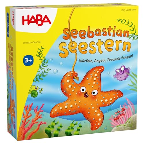 HABA Seebastian Seestern – Angelspiel aus Holz für Kinder ab 3 Jahren – Fördert Feinmotorik, freies Spielen, Lernen & Farben-unterscheiden – 2012229001 von HABA