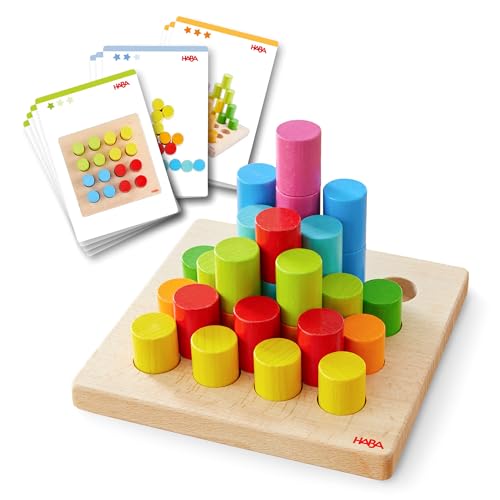 HABA Steckspiel Zylinder – Motorikspiel ab 2 Jahren mit 30 bunten Holzbausteinen & 10 Vorlagekarten – Lernspielzeug für Kleinkinder – 2012246001 HABA Steckspiel Zylinder – Motorikspiel ab 2 Jahren mit 30 bunten Holzbausteinen & 10 Vorlagekarten – Lernspielzeug für Kleinkinder – 2012246001 von HABA