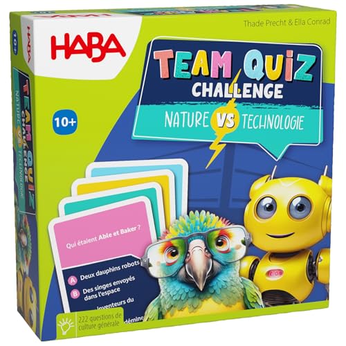 HABA Team Quiz Challenge Nature vs. Technologie – mit 222 Quiz-Karten und vielen Fragen – Mitbringspiel oder Geschenk für Spieler ab 10 Jahren – 2010897002 von HABA