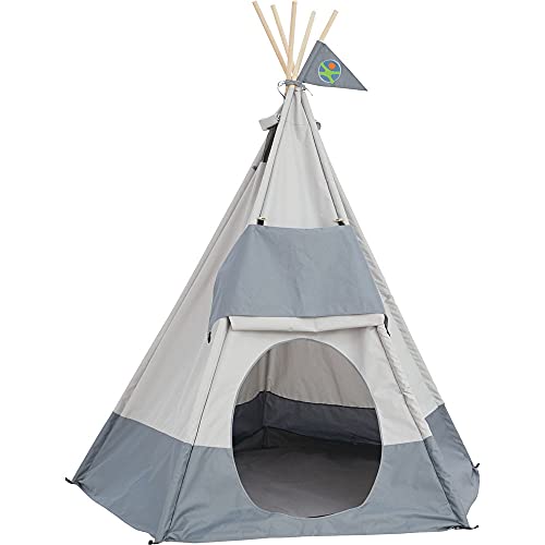 HABA Terra Kids Tipi Zelt - Großes Kinder-Spielzelt für drinnen & draußen - mit aufgeklappten Schutzrändern - aus hochwertigem Stoff – 1305393001 von HABA