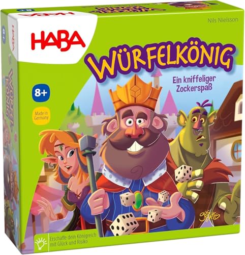 HABA 303485 - Würfelkönig, kniffeliges Zockerspiel für 2-5 Spieler ab 8 Jahren, spannendes Gesellschaftsspiel für die ganze Familie, Rood von HABA