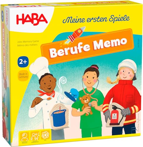 Haba Berufe Memo - Meine ersten Spiele - Berufe-Puzzle für Kinder ab 2 Jahre - 8 Berufspaare & Holzpuzzleteile - Großes, griffiges Spielmaterial für kleine Hände - 2010882001 von HABA