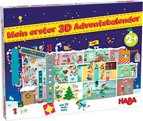 Mein erster 3D-Adventskalender, In der Weihnachtsfabrik: 1 Geschichtenheft mit 24 Kapiteln, 12 Holzbausteine, 1 3-D-Spielkulisse von HABA