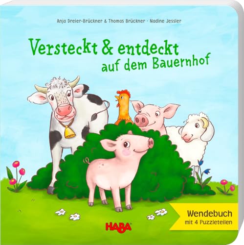 Versteckt und entdeckt auf dem Bauernhof - Smartes Wendebuch mit Puzzleteilen: Fördert Beobachtungsgabe & Gedächtnis (HABA Kinderbücher) von HABA