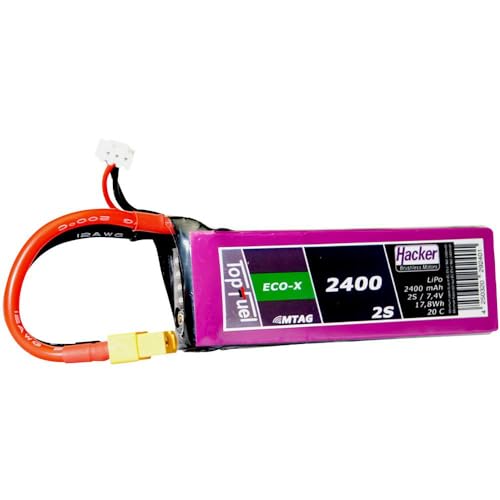 Hacker Modellbau-Akkupack (LiPo) 7.4V 2400 mAh Zellen-Zahl: 2 20 C Softcase XT60 von HACKER