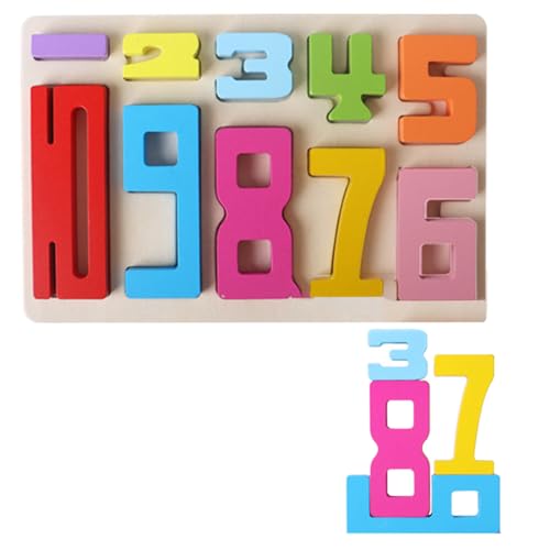 Zahlen-Baustein-Puzzle, 3D Digitales Puzzle-Blöcke-Set, Buntes Digitales Puzzle Stapelspielzeug Erweitertes Zahlenverständnis, Große Partikel Kreative Dreidimensionale Zahlen (10PCS) von HADAVAKA