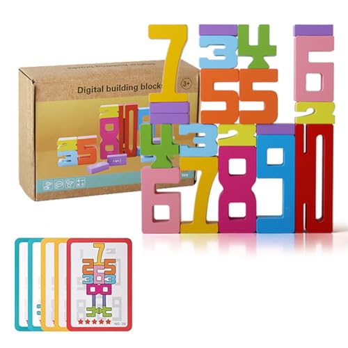 Zahlen-Baustein-Puzzle, 3D Digitales Puzzle-Blöcke-Set, Buntes Digitales Puzzle Stapelspielzeug Erweitertes Zahlenverständnis, Große Partikel Kreative Dreidimensionale Zahlen (20PCS) von HADAVAKA