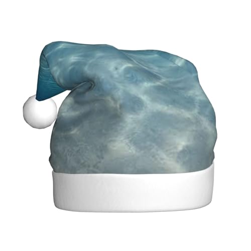 Ruhige Wasser Weihnachtsmütze, Nikolausmütze Für Erwachsene Drucken Komfort Plüsch Xmas Hut Für Weihnachten Neujahr Liefert von HAHAFU