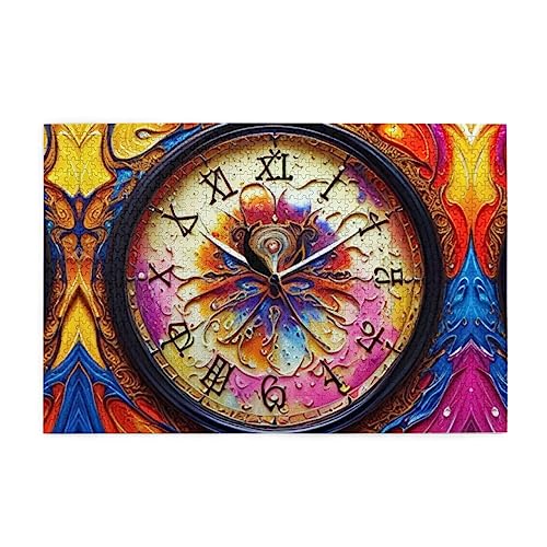 Magic Clock Puzzles für Erwachsene, 1000 Teile, interessante Holzpuzzles, Stressabbau-Puzzles mit Box von HAICOM