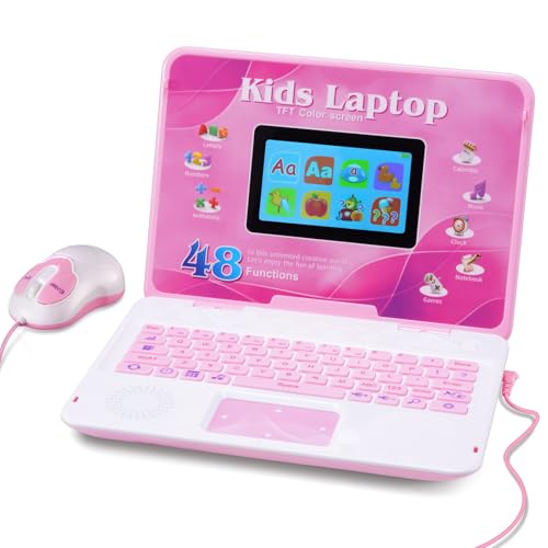 HAIOUMM Kinder-Laptop, 10,9 cm (4,3 Zoll) Lern-Farbbildschirm mit 48 Lernmodi, Computer für Kinder ab 5 Jahren von HAIOUMM