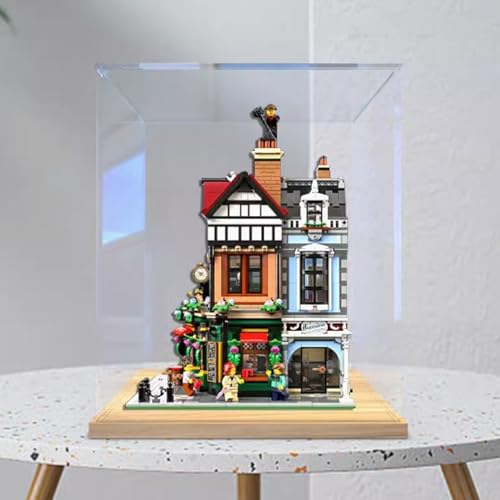 Acryl 3 mm Displaybox für Lego 10350 English Street Corner Building Modell, Transparente Staubdichte Displaybox, Aufbewahrungsbox, Kompatibel mit Lego 10350 Modell (Modell nicht im Lieferumfang von HAIWENFEIQI