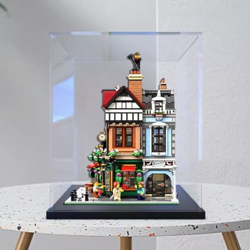 Acryl 3 mm Displaybox für Lego 10350 English Street Corner Building Modell, Transparente Staubdichte Displaybox, Aufbewahrungsbox, Kompatibel mit Lego 10350 Modell (Modell nicht im Lieferumfang von HAIWENFEIQI