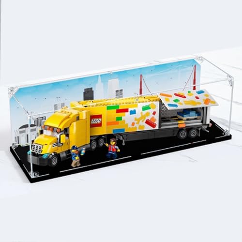 Acryl 3 mm Displaybox für Lego 60440 Modell Gelber Transporter, Transparente Staubdichte Displaybox, Aufbewahrungsbox, Kompatibel mit Lego 60440 (Modell nicht im Lieferumfang enthalten) (Schwarzer von HAIWENFEIQI