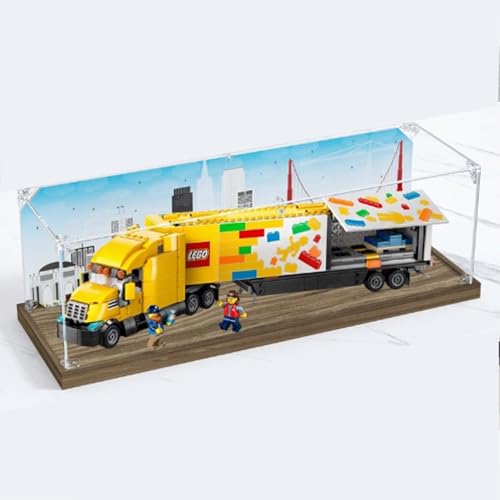 Acryl 3 mm Displaybox für Lego 60440 Modell Gelber Transporter, Transparente Staubdichte Displaybox, Aufbewahrungsbox, Kompatibel mit Lego 60440 (Modell nicht im Lieferumfang enthalten) (Gebürsteter von HAIWENFEIQI