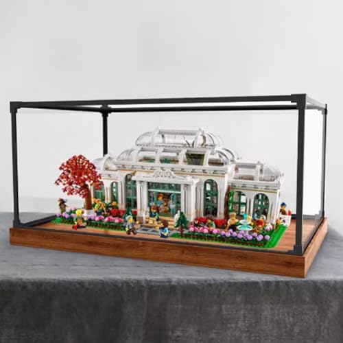 Acryl Display Box für Lego 21353 Pflanzengarten Modell, Transparente Staubdichte Displaybox Aufbewahrungsbox Kompatibel mit Lego 21353 Bauset (Modell Nicht Enthalten) (Holzmaserung Basis) von HAIWENFEIQI