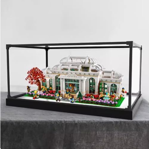 Acryl Display Box für Lego 21353 Pflanzengarten Modell, Transparente Staubdichte Displaybox Aufbewahrungsbox Kompatibel mit Lego 21353 Bauset (Modell Nicht Enthalten) (Schwarzer Sockel) von HAIWENFEIQI