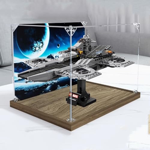 Acryl Display Box für Lego 76295 Sky Mothership Modell, Transparent Staubdichte Display Box Aufbewahrungsbox Kompatibel mit Lego 76295 (Modell Nicht Enthalten) (Gebürsteter erhöhter Boden) von HAIWENFEIQI