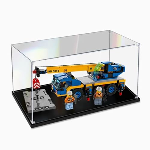 Acryl-Displaybox für LEGO 60324 Mobilkrane, transparente staubdichte Displaybox, kompatibel mit Lego 60324 Bauset (Modell nicht im Lieferumfang enthalten) (2 mm) von HAIWENFEIQI