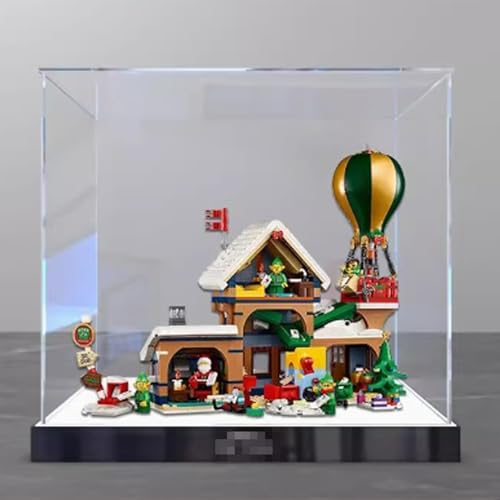 Acryl-Displaybox für Lego 10339 Weihnachtsmann-Postamt, transparent, staubdicht, kompatibel mit Lego 10339 Bauset (Modell nicht im Lieferumfang enthalten) Basis von HAIWENFEIQI