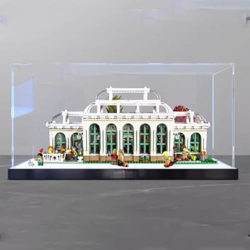 Acryl-Displaybox für Lego 21353 Pflanzengarten-Modell, transparent, staubdicht, kompatibel mit Lego 21353 Bauset (Modell nicht im Lieferumfang enthalten), Basis 3 mm von HAIWENFEIQI