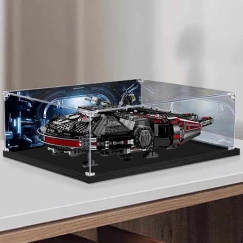 Acryl-Displaybox für Lego 75389 Dark Millennium Falcon Modell, transparente staubdichte Displaybox, Aufbewahrungsbox, kompatibel mit Lego 75389 (Modell nicht im Lieferumfang enthalten) (Kontexte 3 mm) von HAIWENFEIQI