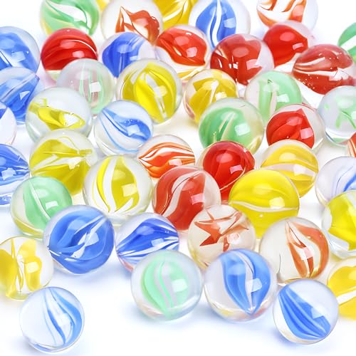 HAKACC 200 Stück Bunte Glasmurmeln, Murmeln Glas Kinder Murmelspiel Deko Spielzeug für Murmelspiel Kinder Haus Dekoration 14/16mm von HAKACC