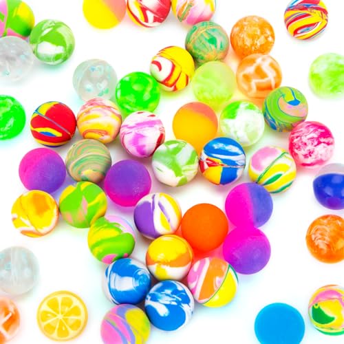 HAKACC 50 Stück Flummies für Kinder 25 mm Flummis Springball Bunte Flummis Gummibälle Hüpfbälle für Kindergeburtstag Gastgeschenke Belohnungen im Klassenzimmer Verwendet Werden von HAKACC