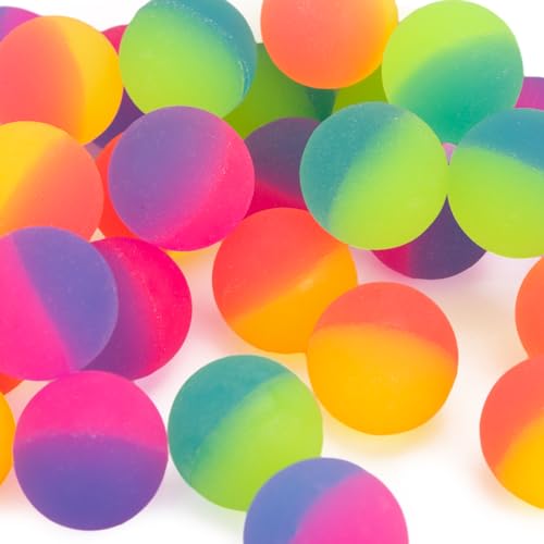 HAKACC Flummis, 35 Stück 25mm Flummies für Kinder Mitgebsel Kindergeburtstag Gastgeschenke Springball Gummiball Hüpfball Wurfmaterial Karneval Mitbringsel Party Füllung von HAKACC