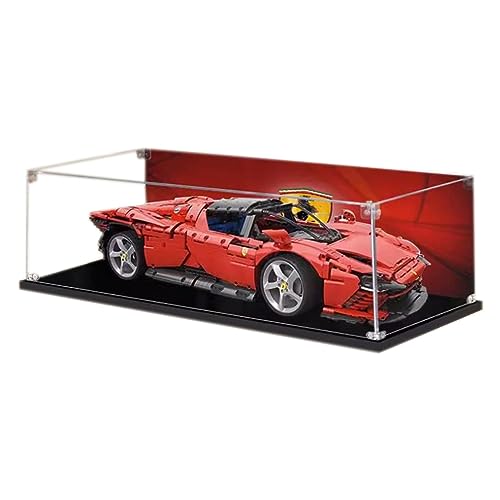 Acryl-Vitrine für Lego 42143 Technic Ferrar Daytona SP3, Rennwagen-Modell, staubdichte Anti-UV-Aufbewahrungsbox, Geschenksammler (Hintergrund I) von HALFS