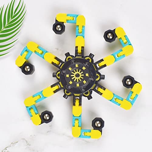 Verwandelbare Fidget Spinners, Luminous Spinners, Spinning Spinning Toys, Sensorisches Fingerspitzenspielzeug, Stressabbau- und Anti-Angst-Spielzeug for Erwachsene und Kinder (Mehrfarbig) ( Size : Yel von HALFS