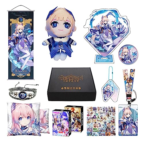 Genshin Impact Box Geschenkbox Merch Set mit 11 Geschenk, Wanderer Cyno Xiao All 5 Stars Characters Plush Poster Acrylic Stand Aufkleber Set, Sammlung für Traveller Fans (Kokomi) von HALOOP