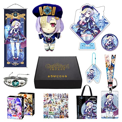 Genshin Impact Box Geschenkbox Merch Set mit 11 Geschenk, Wanderer Cyno Xiao All 5 Stars Characters Plush Poster Acrylic Stand Aufkleber Set, Sammlung für Traveller Fans (Qiqi) von HALOOP