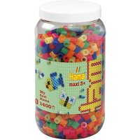 HAMA 8542 Dose mit ca. 1400 Maxi-Perlen, Neon-Mix von HAMA BÜGELPERLEN