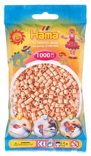 Hama Perlen 207-26 Bügelperlen Beutel mit ca. 1.000 Midi Bastelperlen mit Durchmesser 5 mm in Hellrosa, kreativer Bastelspaß für Groß und Klein von HAMA