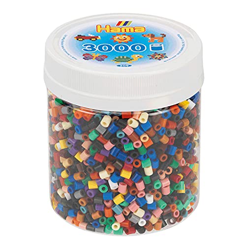 Hama Perlen 209-67 - Bügelperlen Dose mit ca. 3000 Midi Bastelperlen mit Durchmesser 5 mm, in 22 verschiedenen Farben, kreativer Bastelspaß für Groß und Klein von Hama