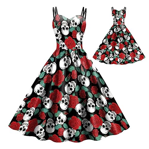 HAMIL Gothic Damen Kleid, Gothic Kostüm Party Outfits Kleid Cosplay, Weiches Kostümkleid für Damen und Mädchen. Geschenke für Frauen und Mädchen von HAMIL