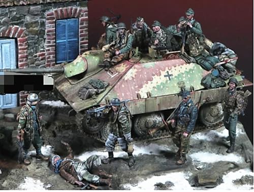 HAMISBEL 1/35 WWII Deutscher Panzersoldat Resin Modellbausatz Unbemalter und unmontierter Soldat Resin Modellbausatz (10 Figuren, Keine Panzer) // k9U-3y1 von HAMISBEL