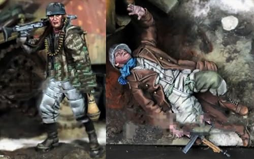 HAMISBEL 1/35 WWII German Tank Soldier Resin Model Kit Unbemalt und unmontiert Soldier Resin Model Kit (2 Figuren, Keine Panzer) // k9U-7y10 von HAMISBEL