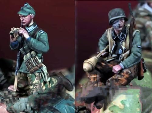 HAMISBEL 1/35 WWII German Tank Soldier Resin Model Kit Unbemalt und unmontiert Soldier Resin Model Kit (2 Figuren, Keine Panzer) // k9U-7y5 von HAMISBEL