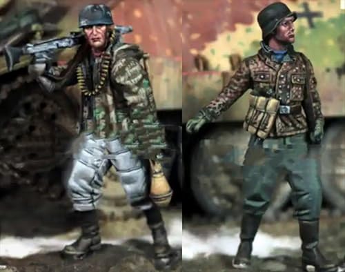 HAMISBEL 1/35 WWII German Tank Soldier Resin Model Kit Unbemalt und unmontiert Soldier Resin Model Kit (2 Figuren, Keine Panzer) // k9U-7y8 von HAMISBEL