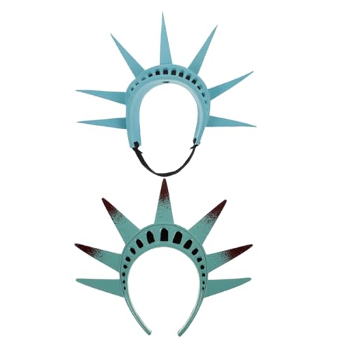 HAMPPLIES 2 Stück Lady Liberty Krone Haarreif für Erwachsene Bequemes Stirnband mit Freiheitsstatue Design für Halloween Cosplay Patriotische Partys und Theateraufführungen HAMPPLIES 2 Stück Lady Liberty Krone Haarreif für Erwachsene Bequemes Stirnband mit Freiheitsstatue Design für Halloween Cosplay Patriotische Partys und Theateraufführungen von HAMPPLIES
