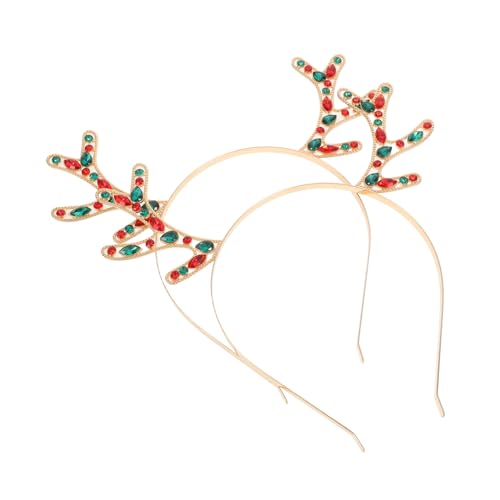 HAMPPLIES 2 Stück Teiliges Hirschgeweih Haarreif aus Metall und Harz mit Funkelnden Strasssteinen Langlebiges und Formstabiles Rentier Stirnband für Weihnachtsfeiern Cosplay und Festliche HAMPPLIES 2 Stück Teiliges Hirschgeweih Haarreif aus Metall und Harz mit Funkelnden Strasssteinen Langlebiges und Formstabiles Rentier Stirnband für Weihnachtsfeiern Cosplay und Festliche von HAMPPLIES