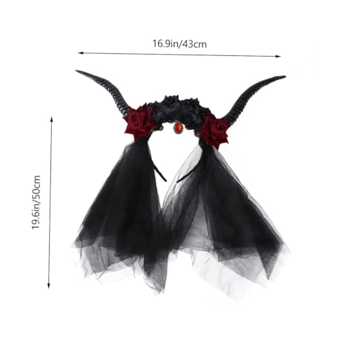 HAMPPLIES Crystal Steampunk Haarreif mit Teufelshörnern und Tüll Partyhaarschmuck für Halloween Gothic Cosplay und Fasching HAMPPLIES Crystal Steampunk Haarreif mit Teufelshörnern und Tüll Partyhaarschmuck für Halloween Gothic Cosplay und Fasching von HAMPPLIES