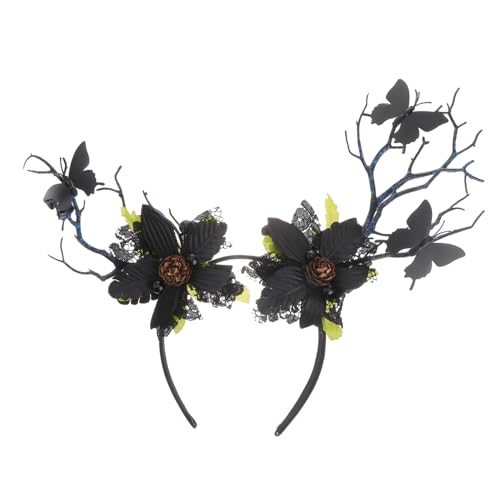 HAMPPLIES Elastischer Geweih Haarreif mit Blättern und Schmetterlingen Kreativer Party Haarschmuck für Halloween Weihnachten Karneval und Kostümpartys Geeignet für Erwachsene HAMPPLIES Elastischer Geweih Haarreif mit Blättern und Schmetterlingen Kreativer Party Haarschmuck für Halloween Weihnachten Karneval und Kostümpartys Geeignet für Erwachsene von HAMPPLIES