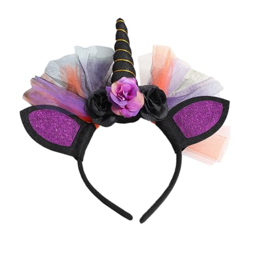 HAMPPLIES Halloween Einhorn Haarreif Leichtes Horn Haarband für Damen Halloween Kostüm Party Haarschmuck Spaß Kopfschmuck HAMPPLIES Halloween Einhorn Haarreif Leichtes Horn Haarband für Damen Halloween Kostüm Party Haarschmuck Spaß Kopfschmuck von HAMPPLIES